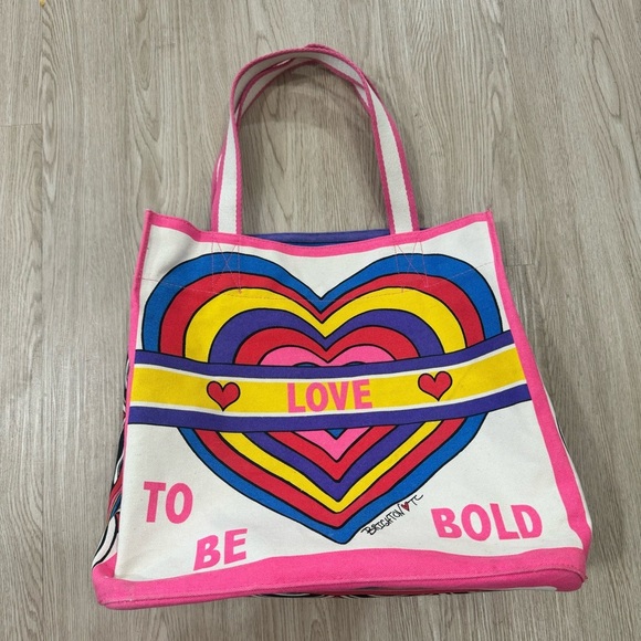 Brighton rainbow canvas heart tote - Picture 3 of 8